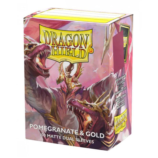 100 STANDARD MATTE DUAL SLEEVES - SPECIAL EDITION - POMEGRANATE/GOLD